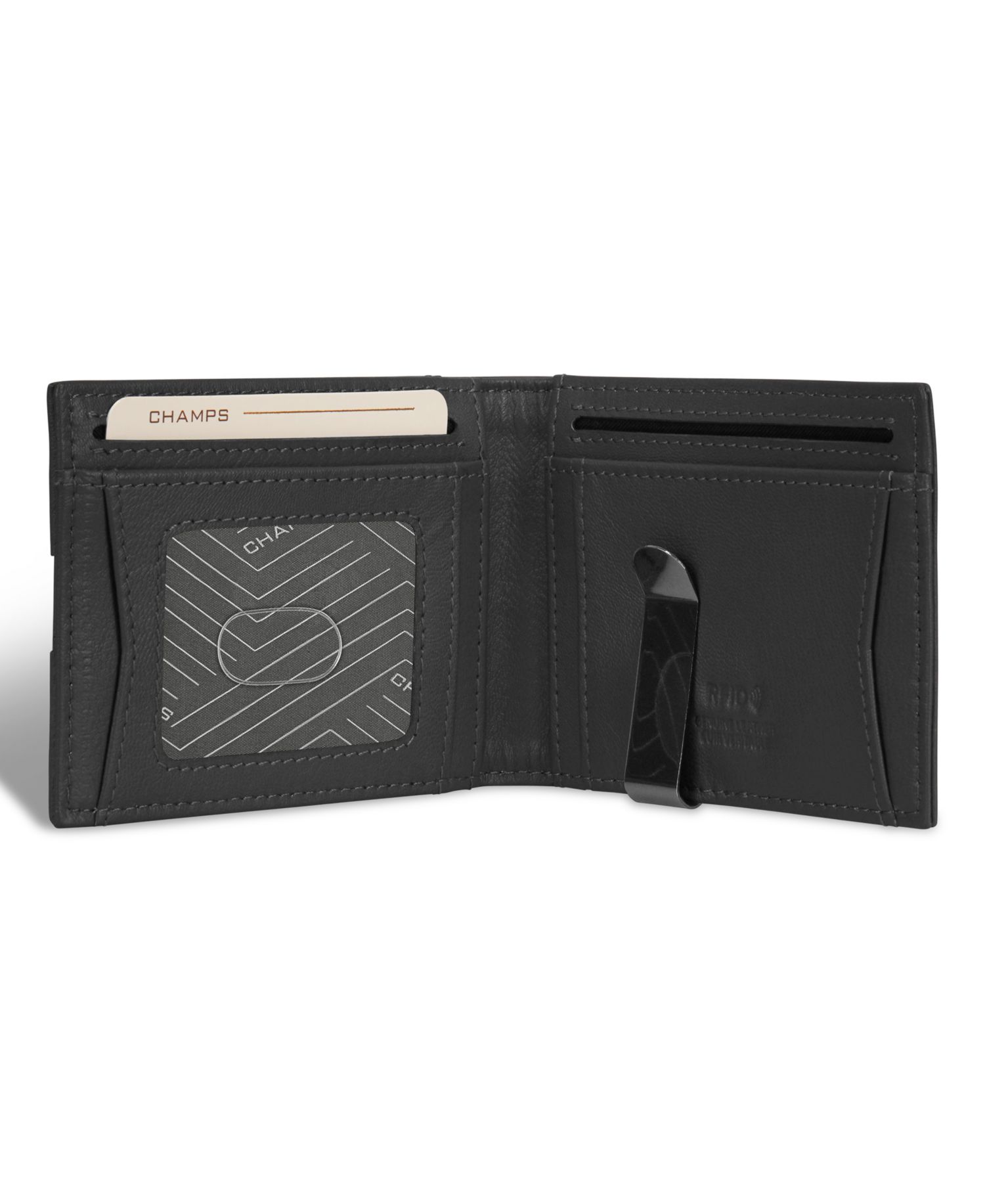 Men's Onyx Collection Leather Bi-Fold Clip Wallet