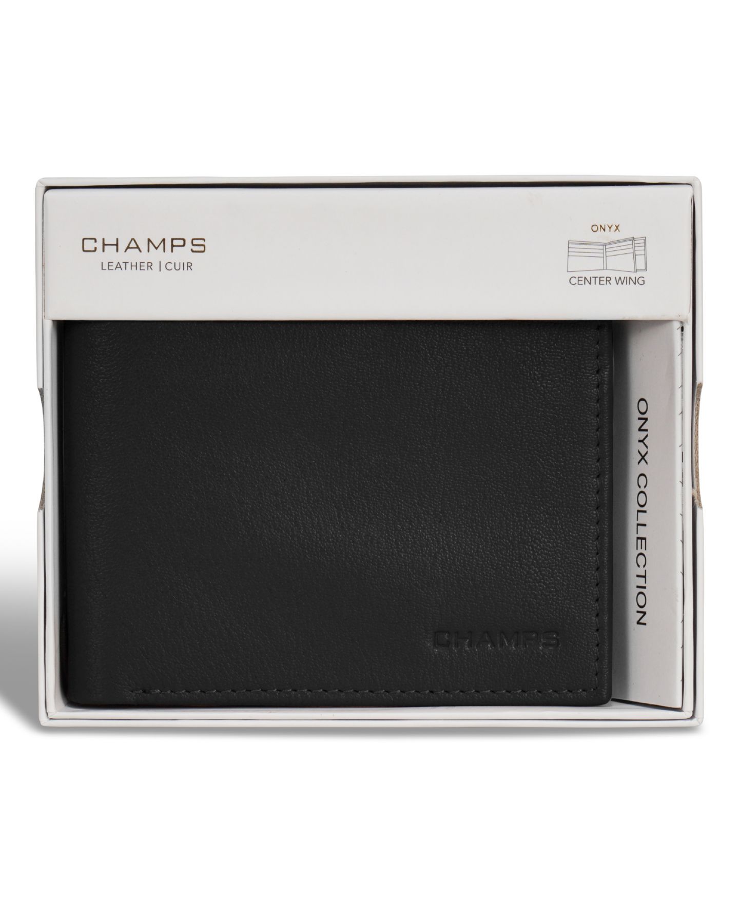 Мужской кошелёк CHAMPS Onyx Collection Leather Center Wing Wallet, цвет: Чёрный — фото 6