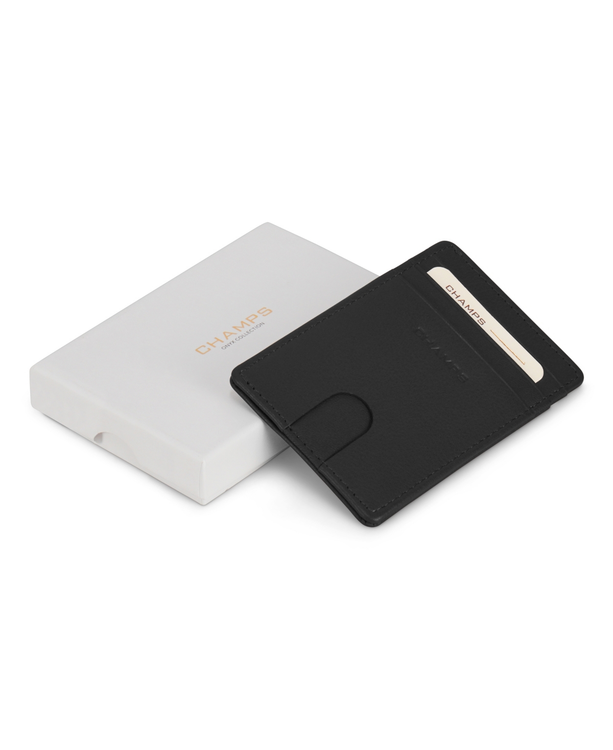 Shop Champs Men's Onyx Collection Leather Access Card Case In Black
