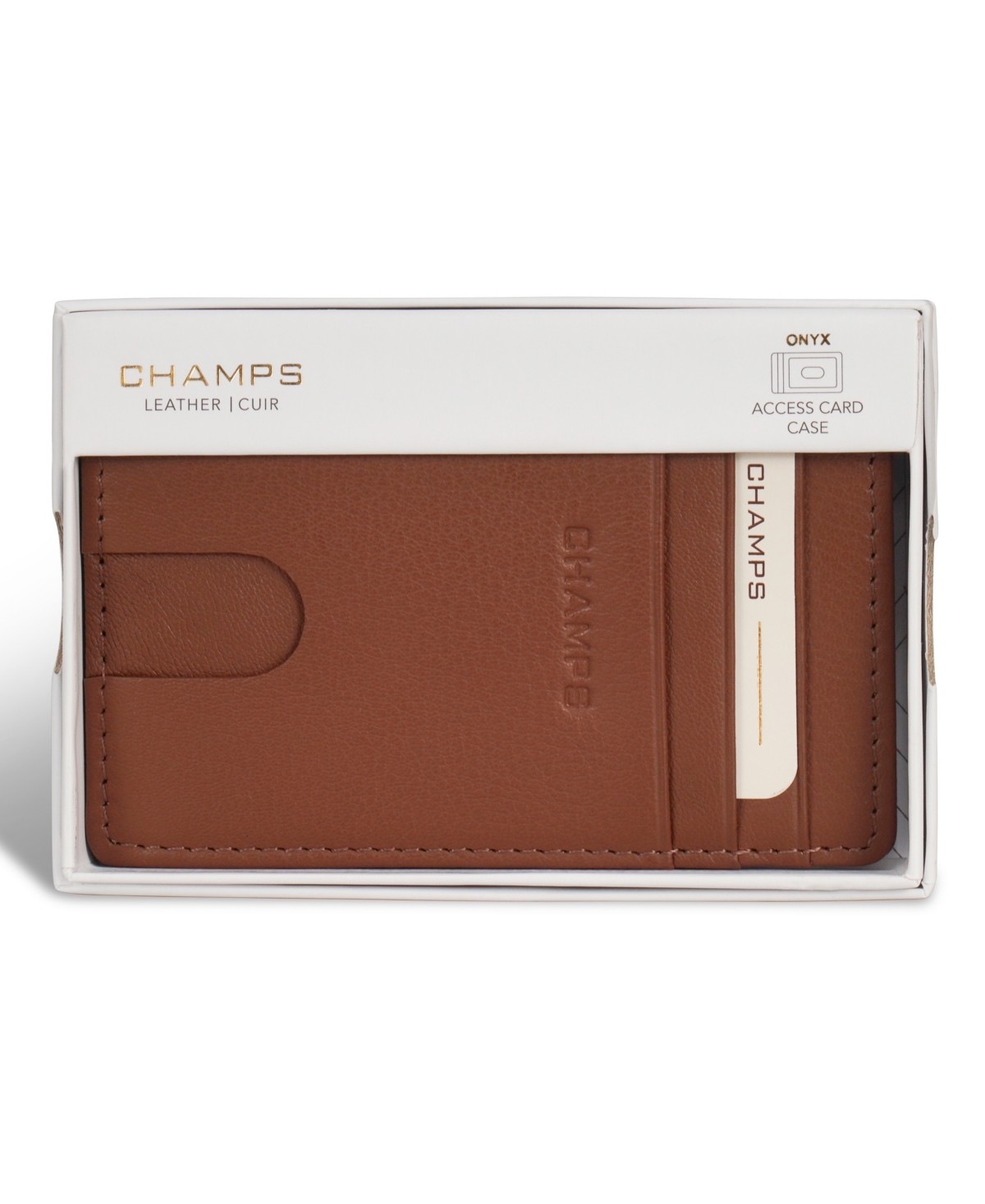 CHAMPS MEN'S ONYX COLLECTION LEATHER ACCESS CARD CASE 