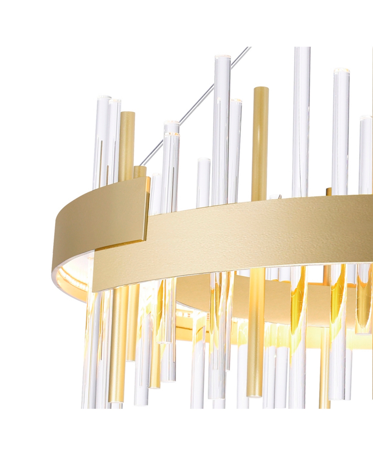 Shop Cwi Lighting 14" Metal Millipede Led Chandelier In Satin Gold