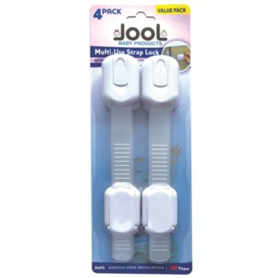 Toddler Multi-Use Safety Strap for Cabinets, Fridges, Drawers, Damage-Free Adhesives Safety Set - 4 Pack