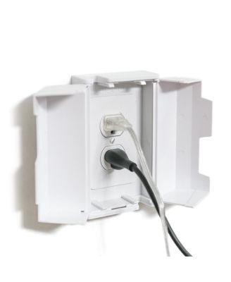 Toddler Electrical Outlet Cover Box Safety, Duplex & Decorator Electrical Outlet Plates Included, Spacious Compartment (2-Pack)