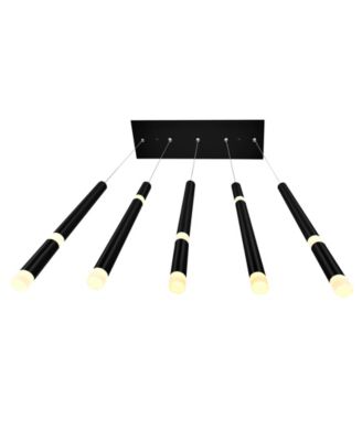 26" Metal Flute 5 Light LED Chandelier