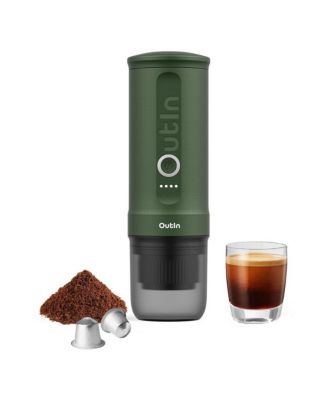 Nano 20-Bar Portable Espresso Maker Self-heating, USB-C & car charger, uses ground coffee & NS capsules, ideal for travel & campin