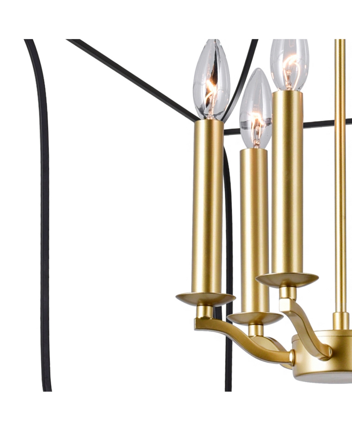 Cwi Lighting Cwi Lignting 22" Metal Tudor 6 Light Chandelier In Satin Gold Black