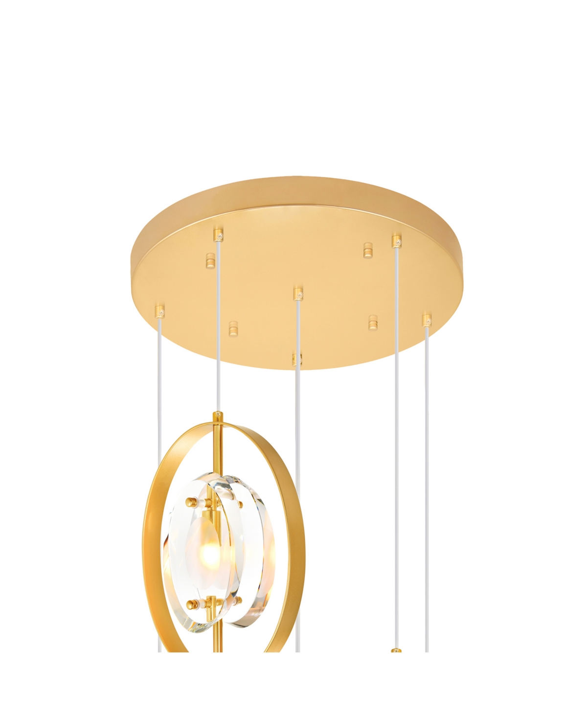 Cwi Lighting 82" Metal Iris 6 Light Pendant In Sun Gold