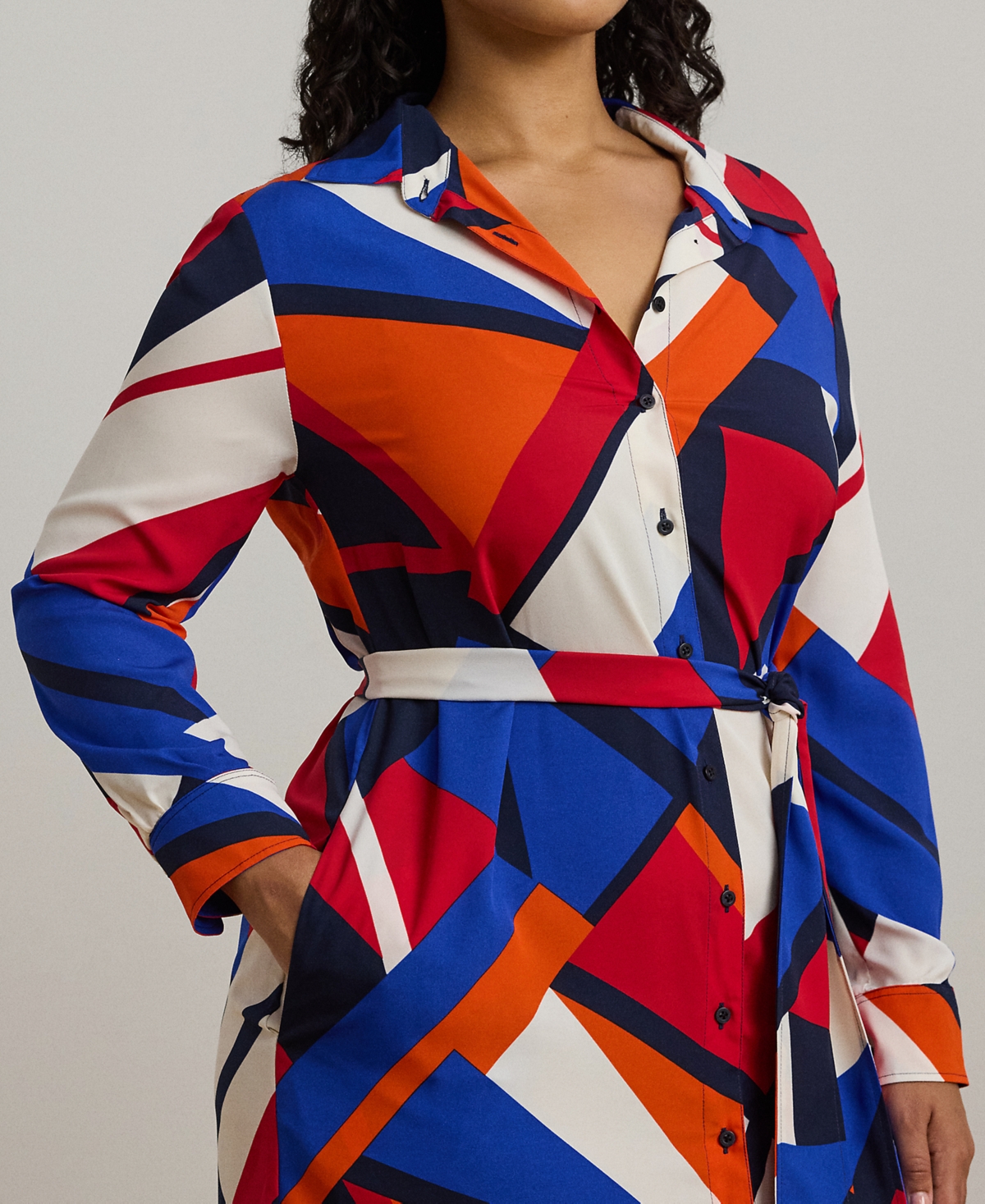 Lauren Ralph Lauren Plus Size Print Crepe Shirtdress