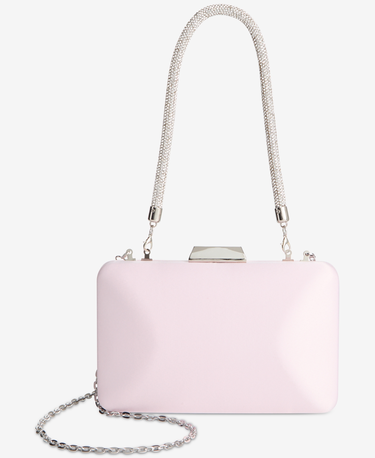 Crystal Top Handle Mini Satin Frame Bag, Exclusively at Macy's - Pink Dogwo