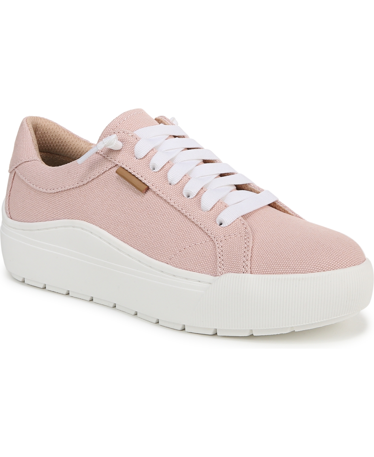 Women's Time Off Go Closed Round Toe Lace Up Platform Sneakers - Blush Pink Microfiber