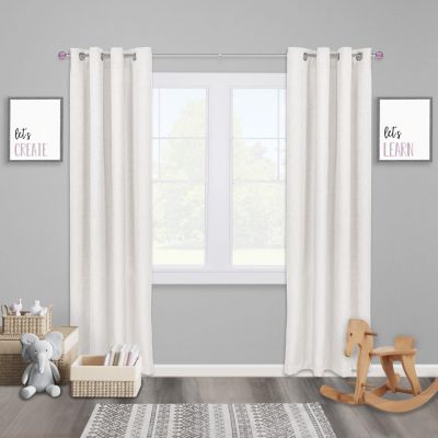 Kenney Estrella Decorative Curtain Rod - 5/8 Inch Silver with Purple Finials