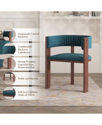 Teddy Set of 2  Fabric Adjustable Foot Nails Upholstered Seating  Dining Chair