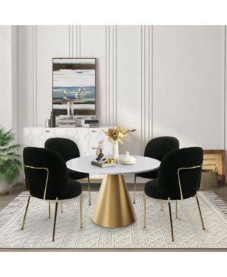 Teddy Set of 2  Fabric Adjustable Foot Nails Upholstered Seating  Dining Chair