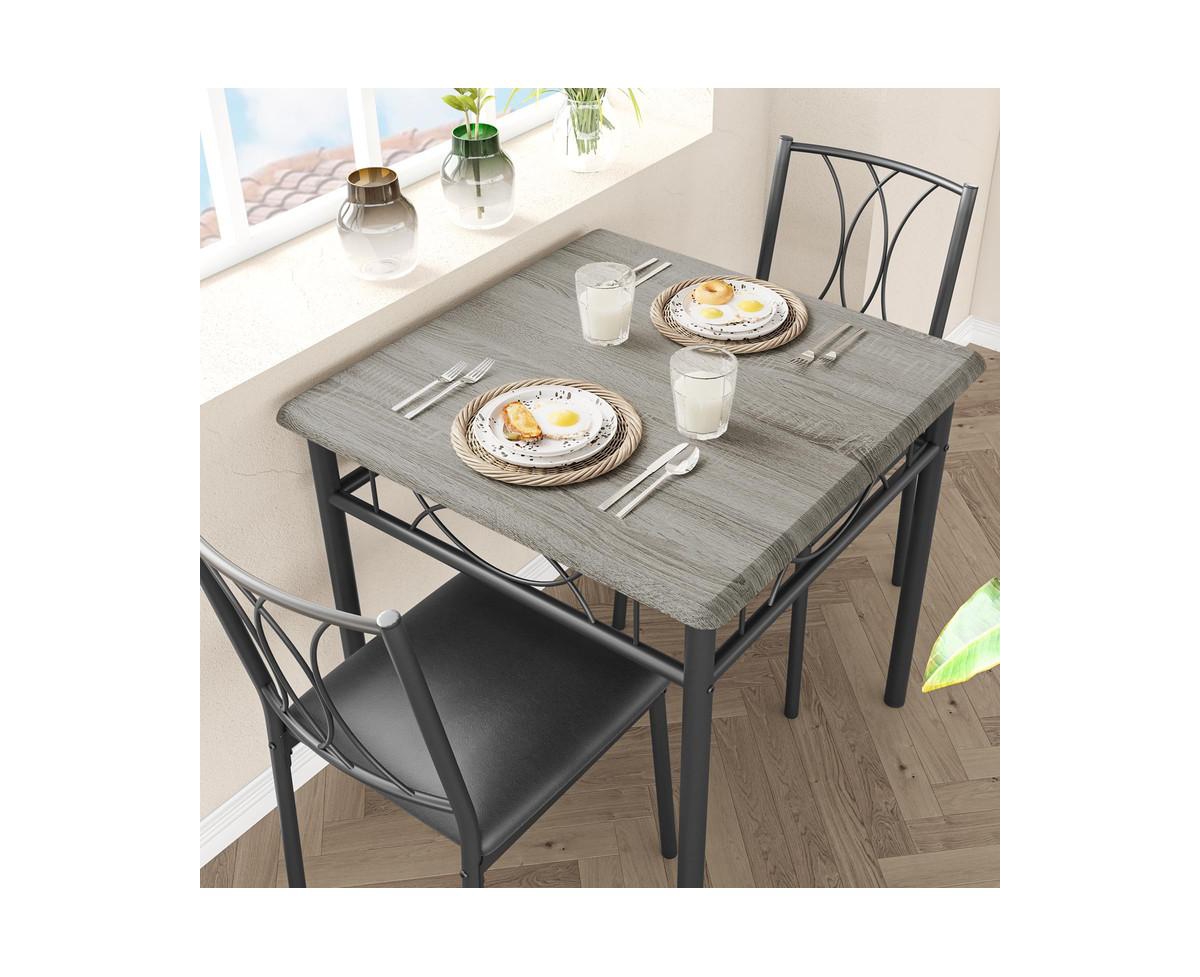 gaomon Dining Table Set for 2 with Cushion Chairs, 3 Piece Kitchen Table and Upholstered Chairs Rectangular, Wood Dinning Room Table Furniture Set for