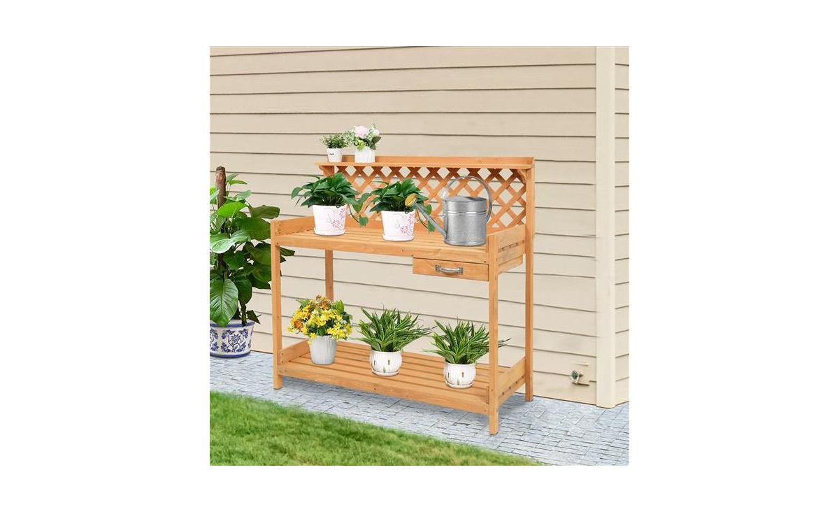 Slickblue Garden Workbench with Drawer Functional Storage Solution for Outdoor Projects
