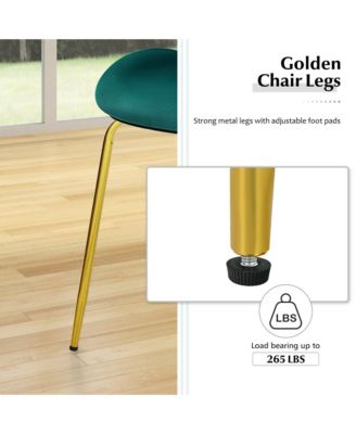 4PCS Velvet Dining Chair Accent Leisure Chair Armless Side Chair Green