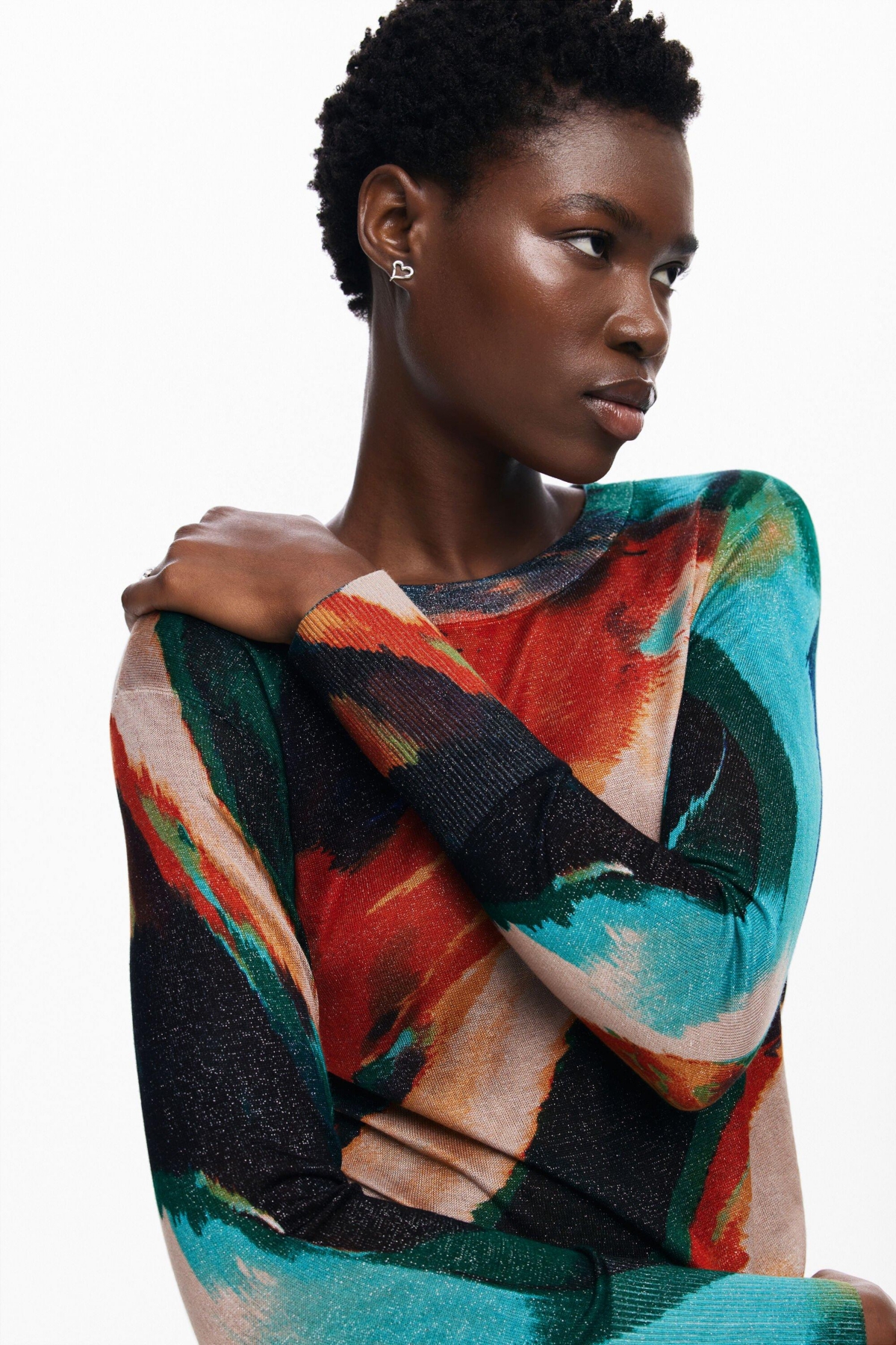 Desigual Women's Fine knit Arty faded sweater