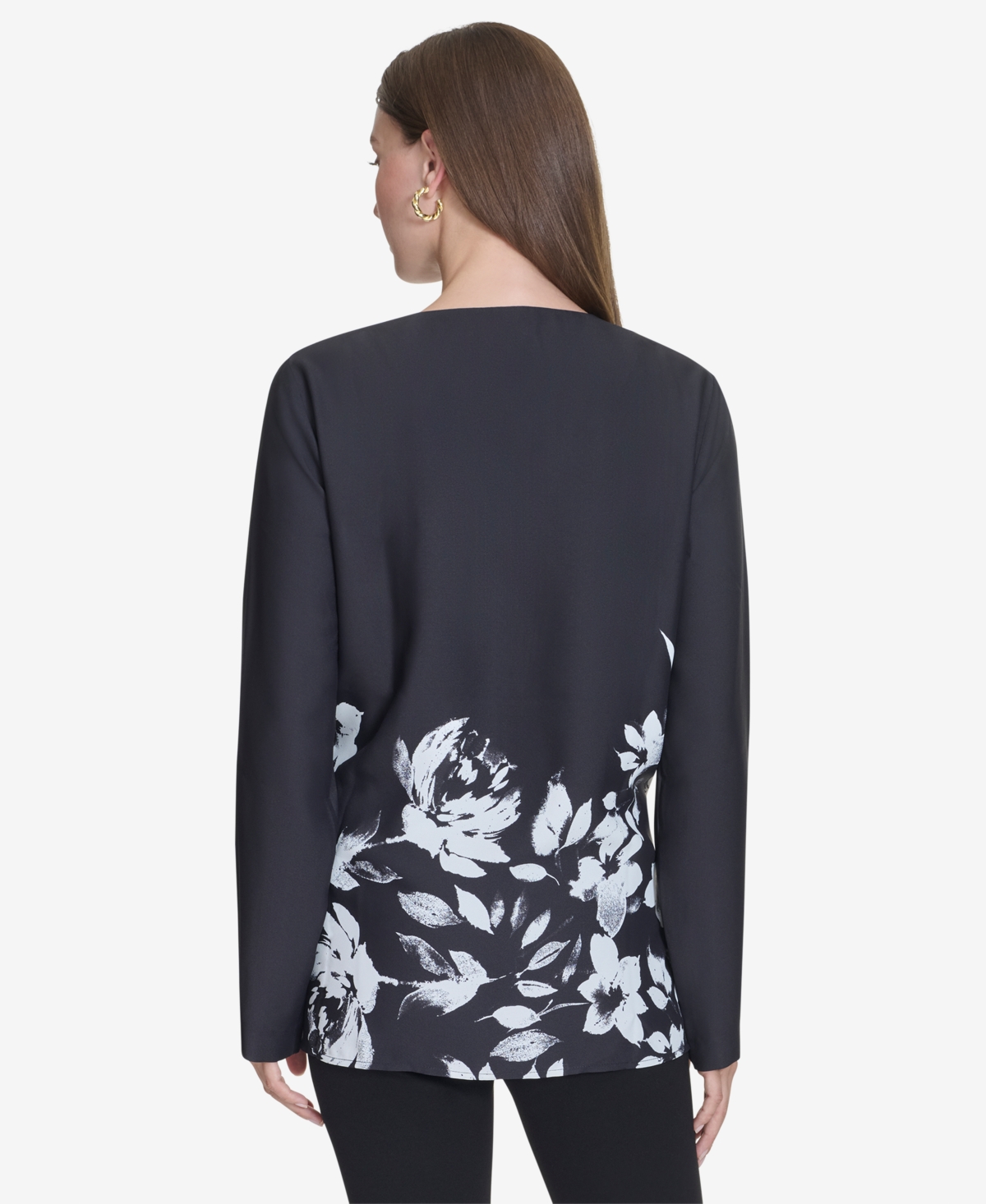 Halston Women's Printed Half-Zip Top -cream