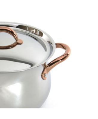 Ouro Gold 18/10 Stainless Steel 8" Stockpot with SS Lid, 5qt.