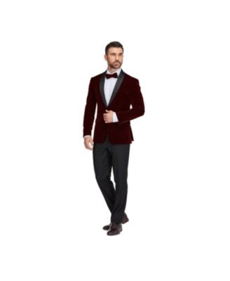 Men's Slim-Fit Velvet Shawl Lapel Tuxedo Set