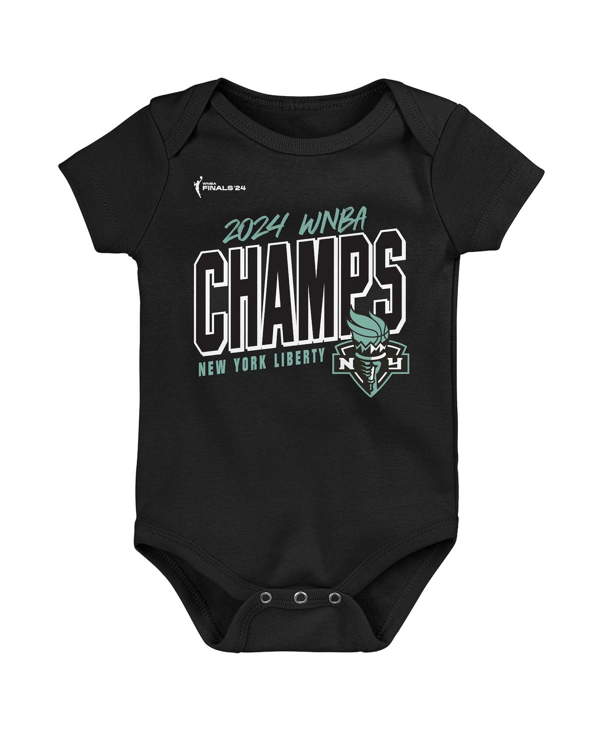 Outerstuff Newborn Black New York Liberty 2024 Wnba Finals Champions Roster Bodysuit In Black