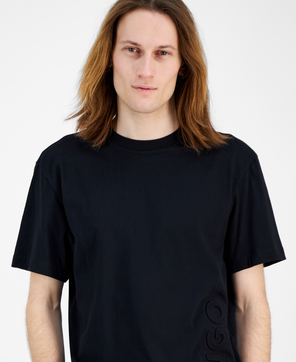 Hugo Boss Men's Dimuni Relaxed Fit Short Sleeve Crewneck Raised Logo T-shirt, Exclusively At Macy's In Black