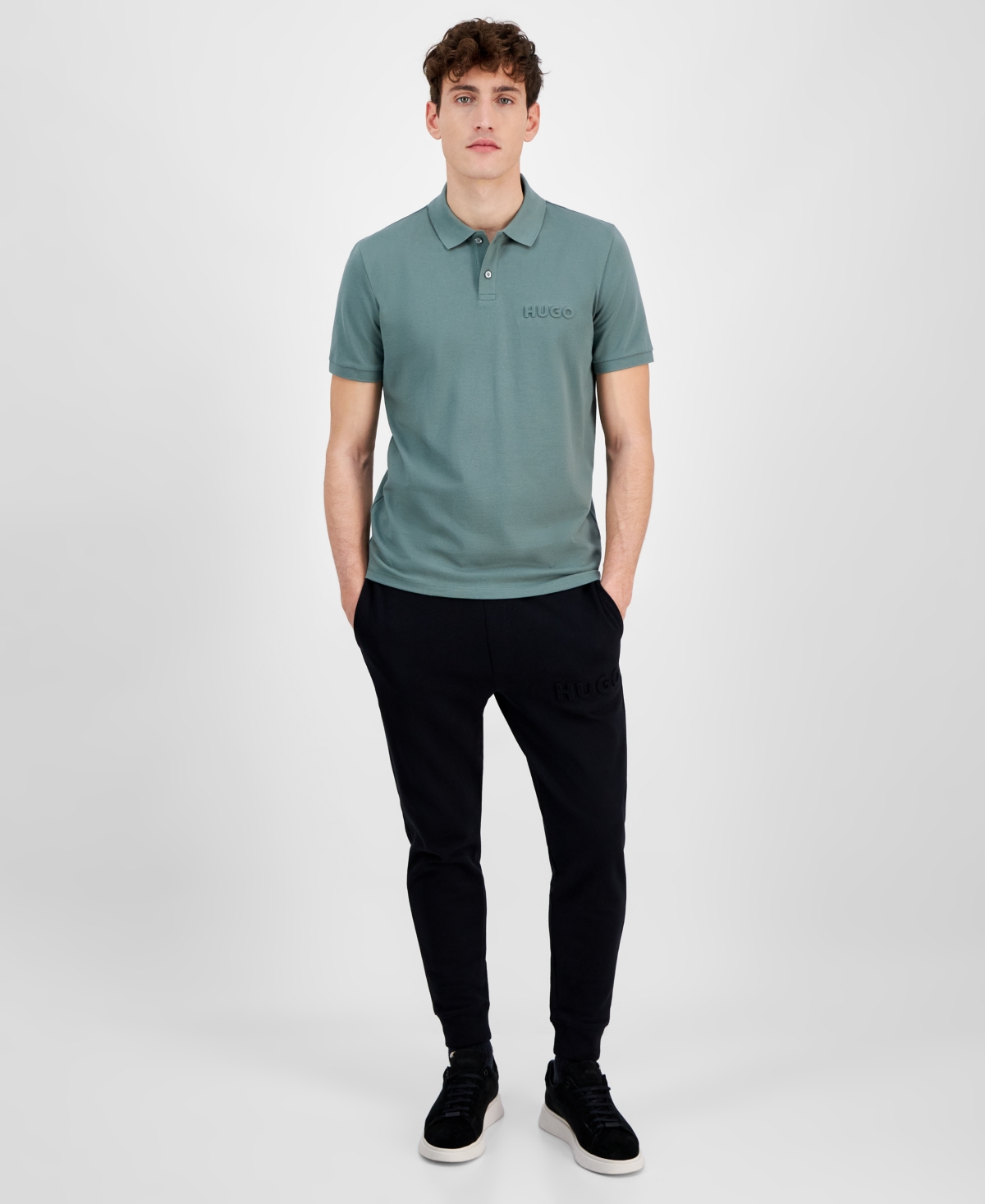 Hugo by Hugo Boss Men's Dalunos Regular-Fit Logo Embossed Polo Shirt, Exclusively at Macy's