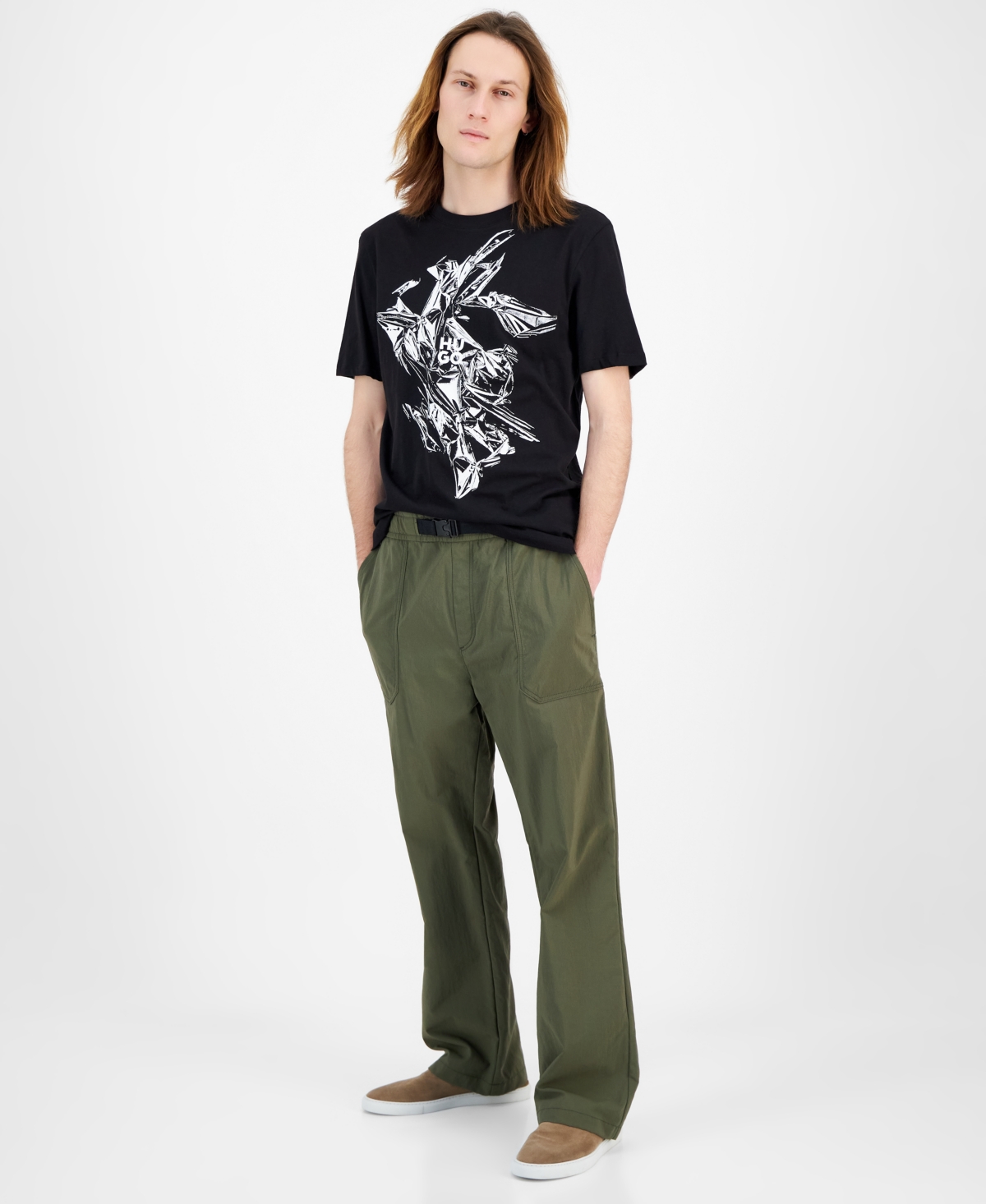 Hugo Boss Men's Diakromio Short Sleeve Crewneck Logo Graphic T-shirt In Black