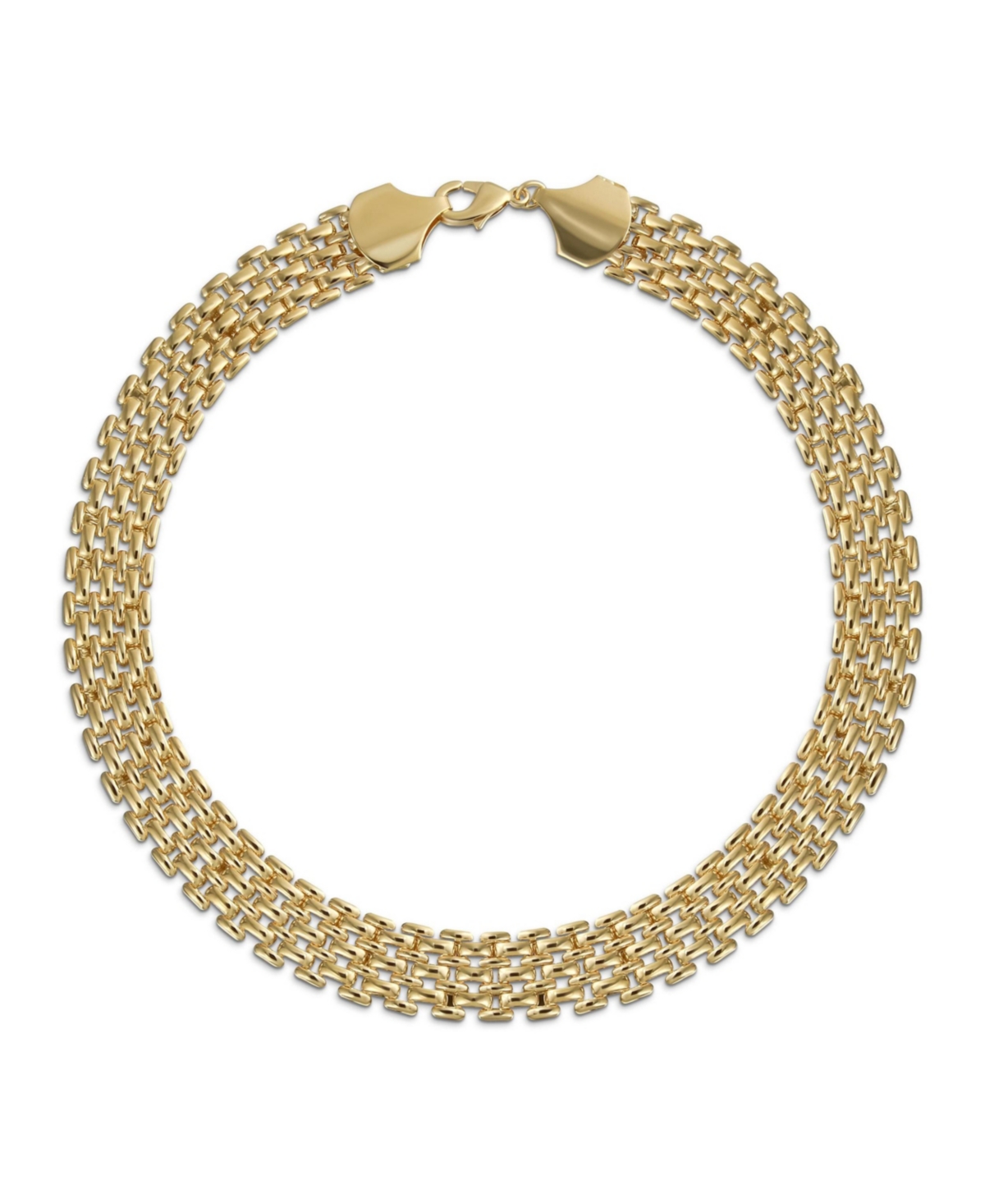 Bling Jewelry Classic Wide Panther Link Chain Collar Statement Coker Necklace Bracelet For Women Solid Polished Yellow Plated Brass 18Inch