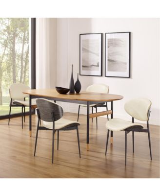 Set of 2 Faux Leather Upholstered Armless Dining Chairs W/Curved Backrests Accent Chair Bedroom Kitchen Dining Room,Off-White\Green\Brown\Black