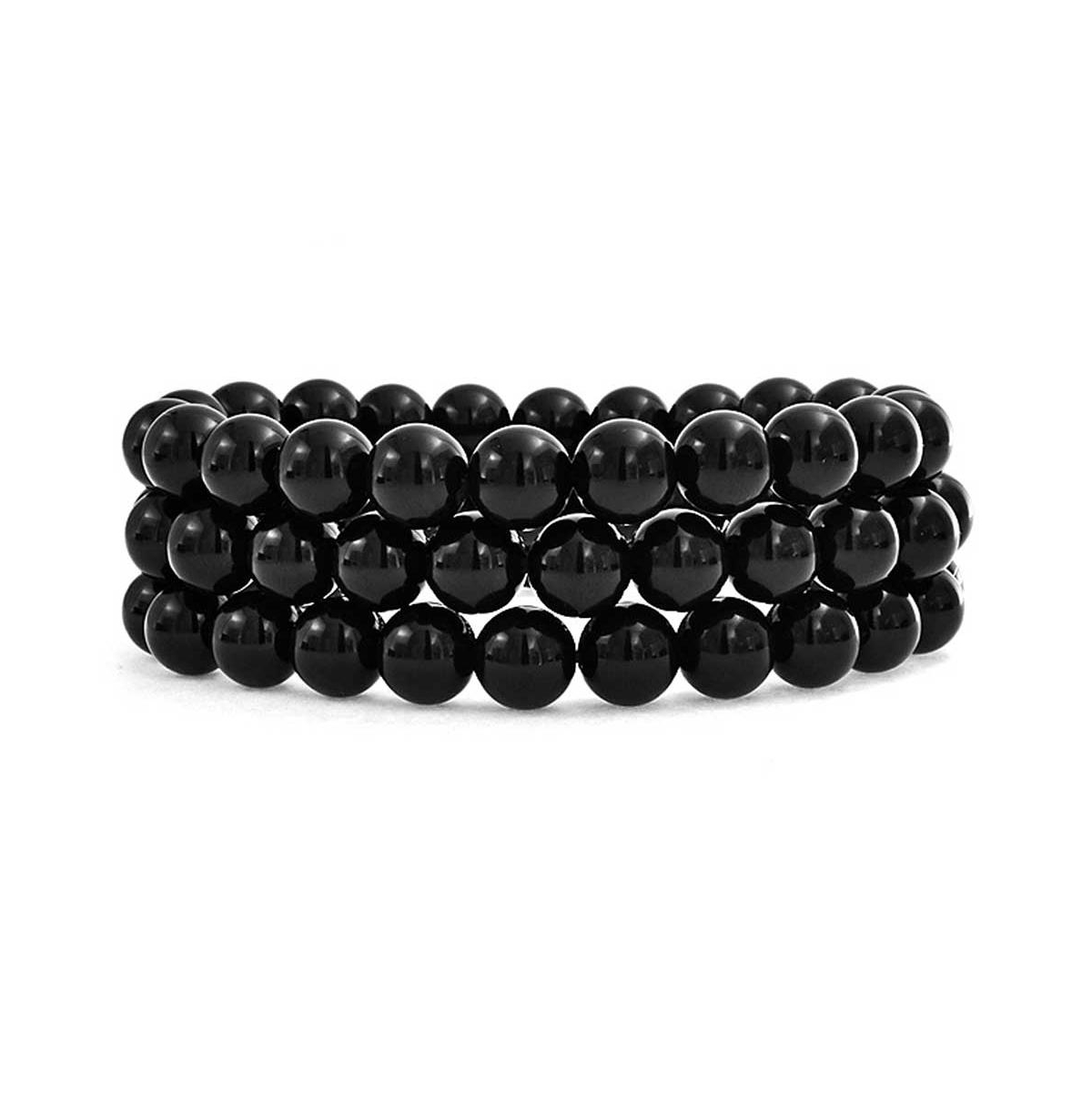 Bling Jewelry Unisex Stackable 8MM Stretch Bracelet Set of 3 for Men and Women