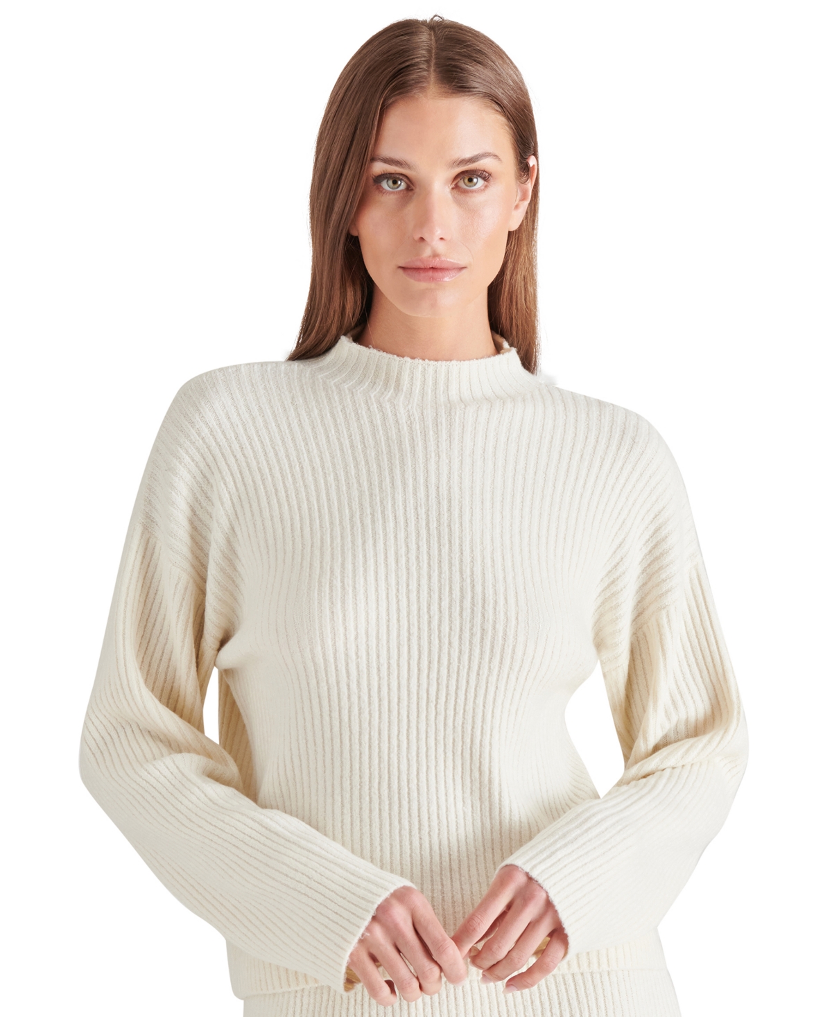 Steve Madden Willa Ribbed Sweater In Whisper White