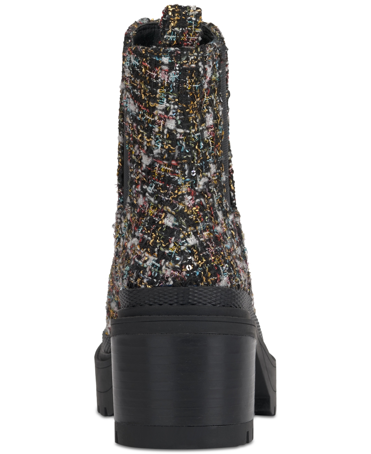Shop Jessica Simpson Women's Jymmie Embellished Chelsea Lug Sole Booties In Black Sparkle Tweed
