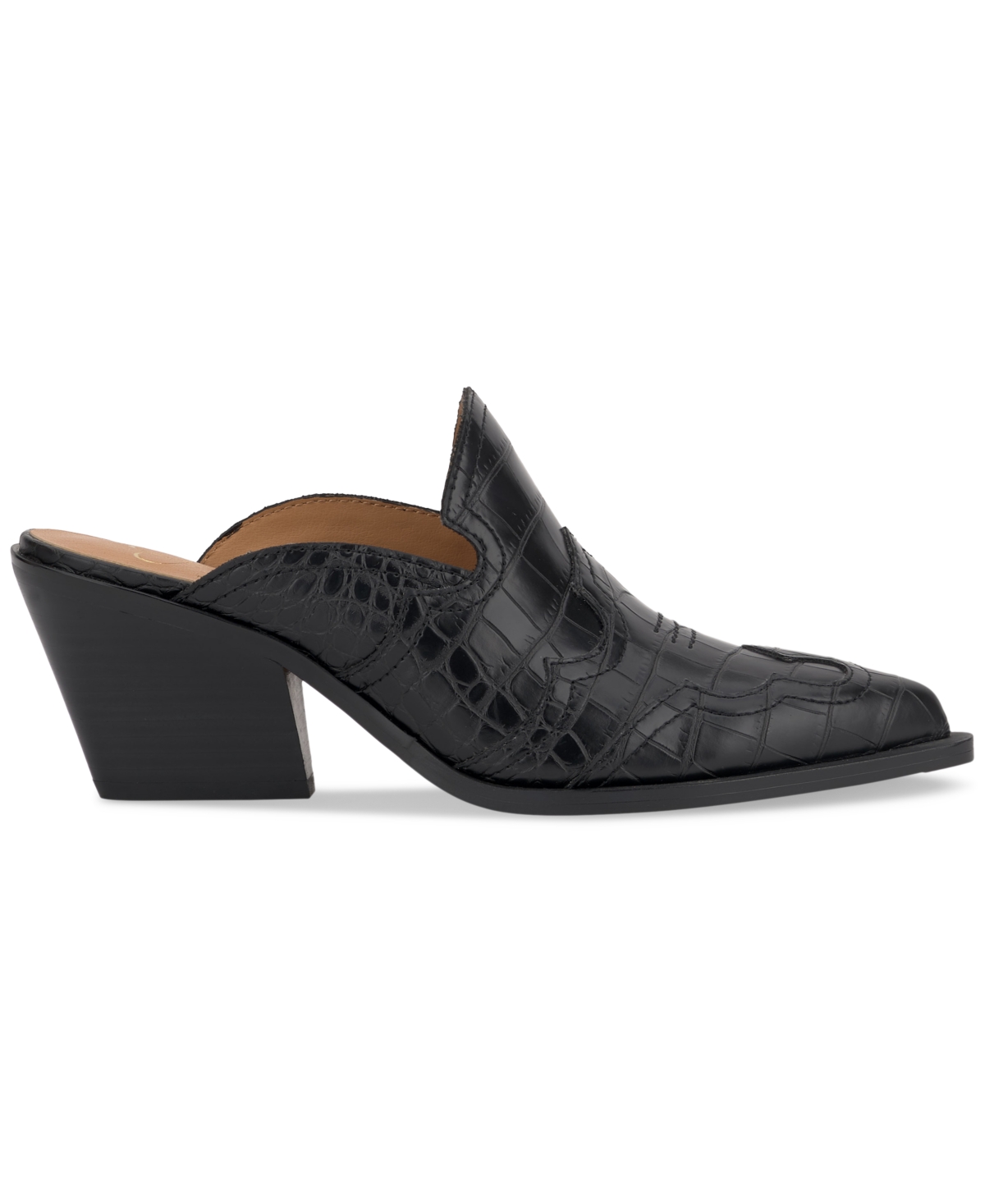 Jessica Simpson Zurina Pointed Toe Mule In Black Croco