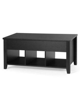 Lift Top Coffee Table w/ Storage Compartment Shelf Living Room Furniture Black