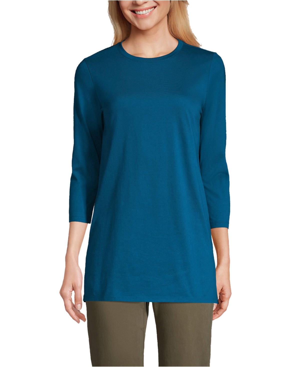 Lands' End Women's 3/4 Sleeve Cotton Supima Tunic