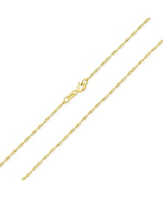 Singapore Chain 020 Gauge Necklace Gold Plated Sterling Silver