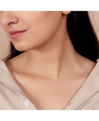 Singapore Chain 020 Gauge Necklace Gold Plated Sterling Silver