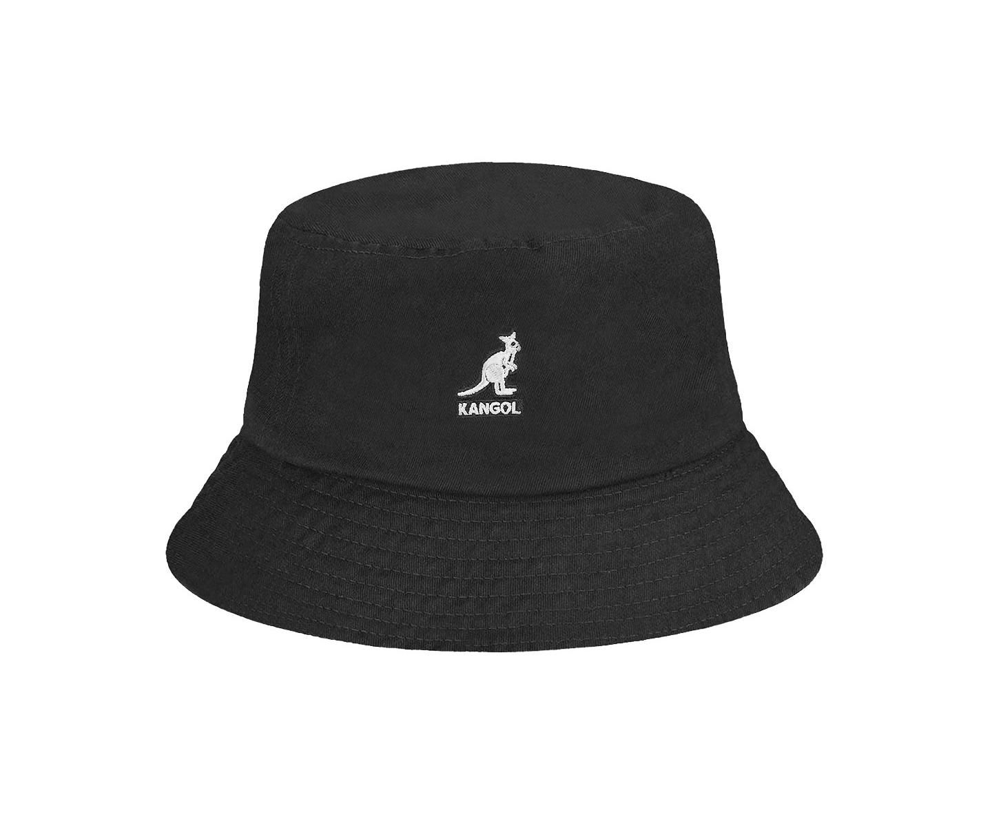 Мужская панама Kangol Washed Bucket Hat, цвет: Чёрный — фото 2