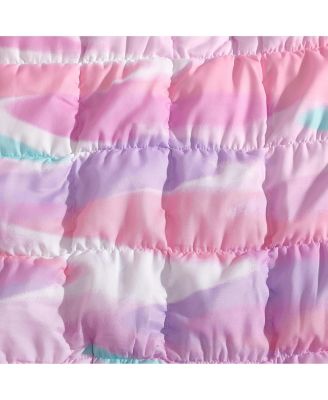 Staci Swirl Pink Soft Embellished Microfiber Comforter Set