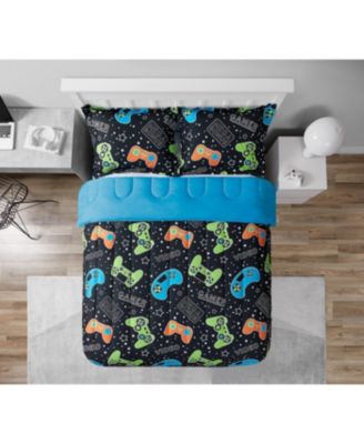 Video Gamer Set Black 2-Piece Ultra Soft Microfiber Comforter Set - Twin