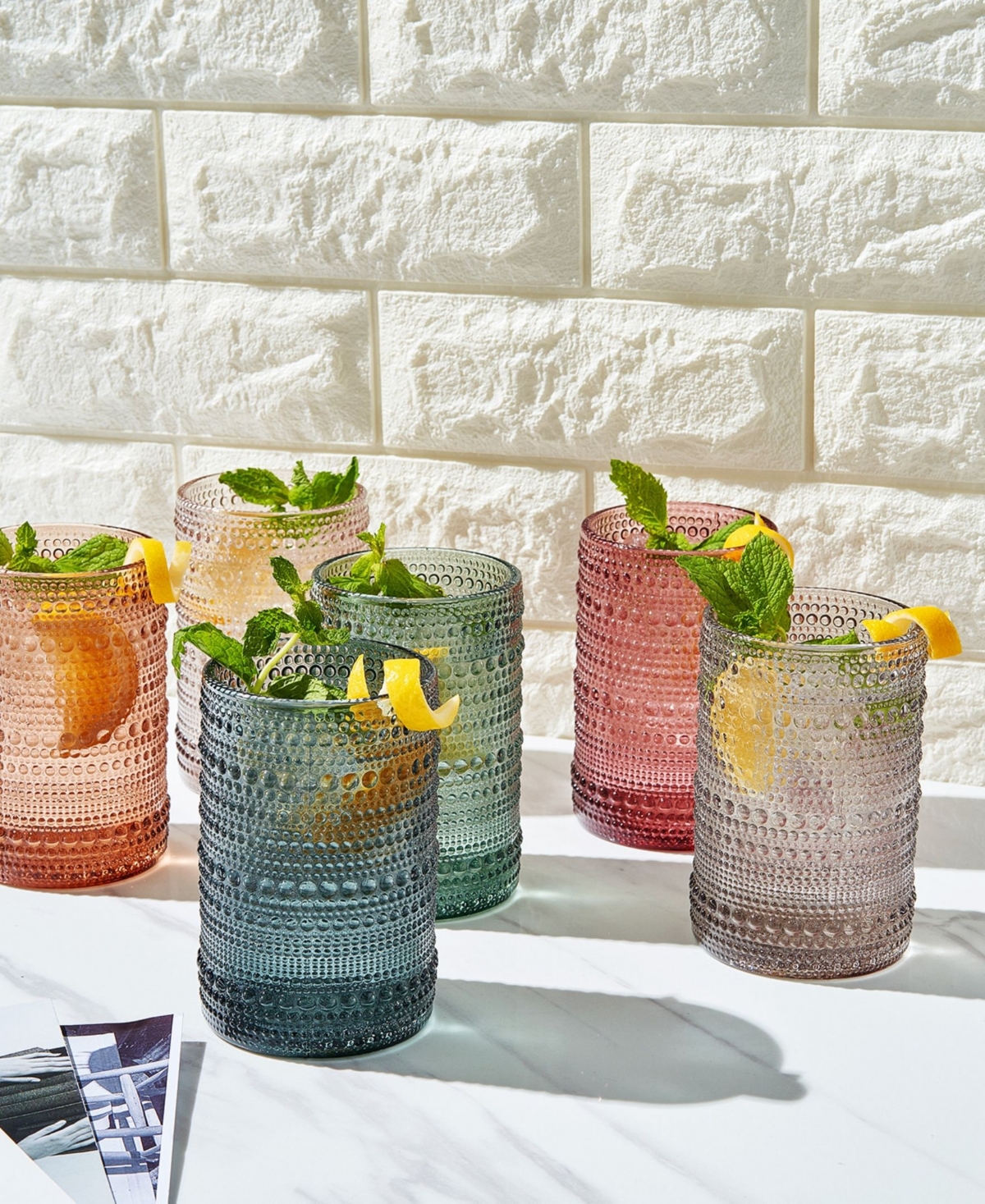 The Wine Savant Beaded Highball Glasses, Set Of 6 In Multicolor