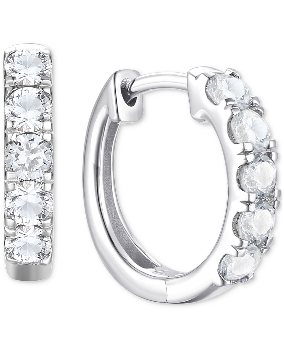 Macy's Lab Grown Ruby Five Stone Small Hoop Earrings (5/8 Ct. T.w.) In 10k Gold, 0.5" (also Available In Ci In White Sapphire