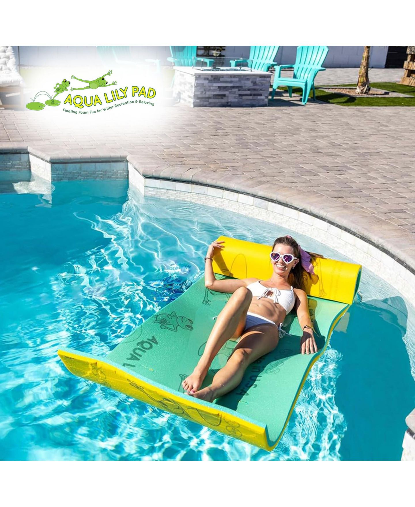 Детская игрушка Aqua Lily Pad Tadpole Single Adult Floating Foam Lounger Mat, Ages 18+ — фото 5