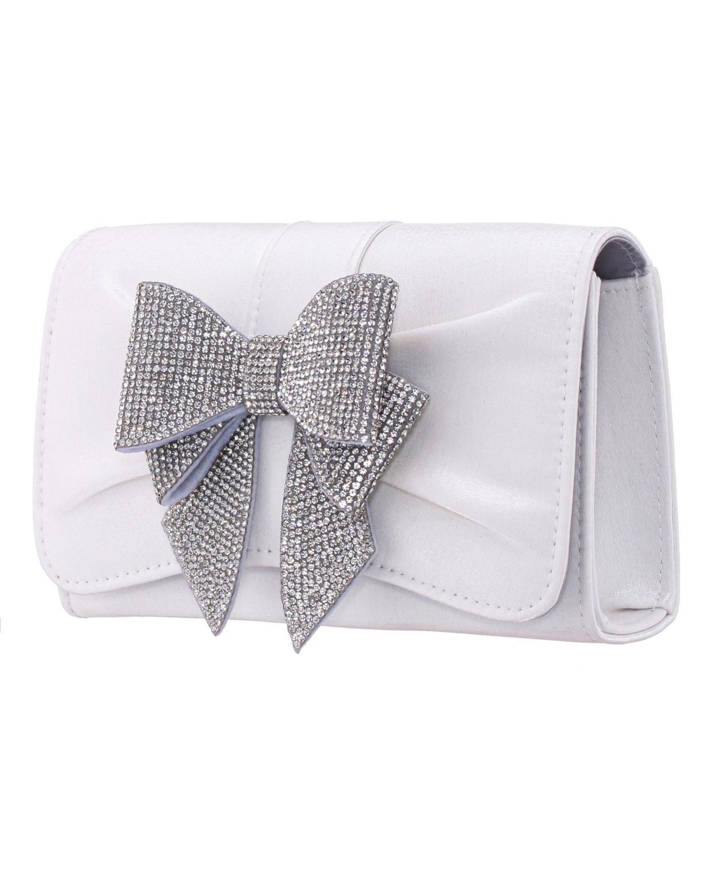 Женский клатч Nina Tiered Crystal Bow Flap Clutch, цвет: Белый — фото 3