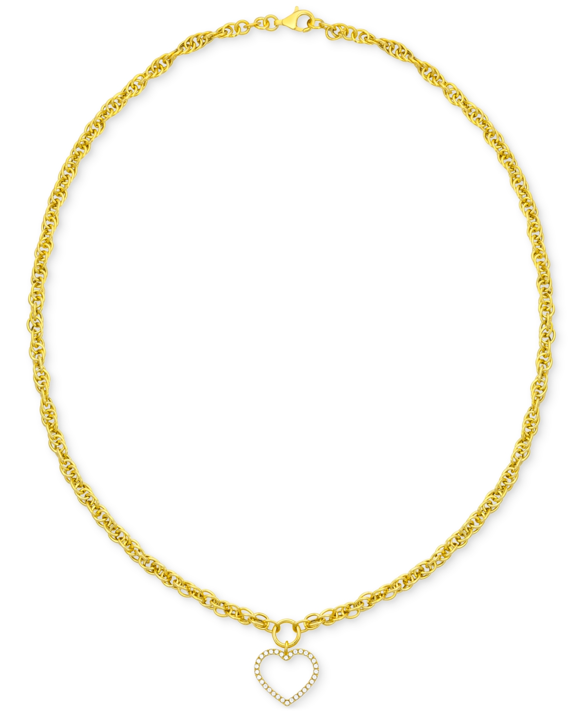 Macy's Diamond Open Heart Necklace (1/4 Ct. T.w.) In 14k Gold-plated Sterling Silver