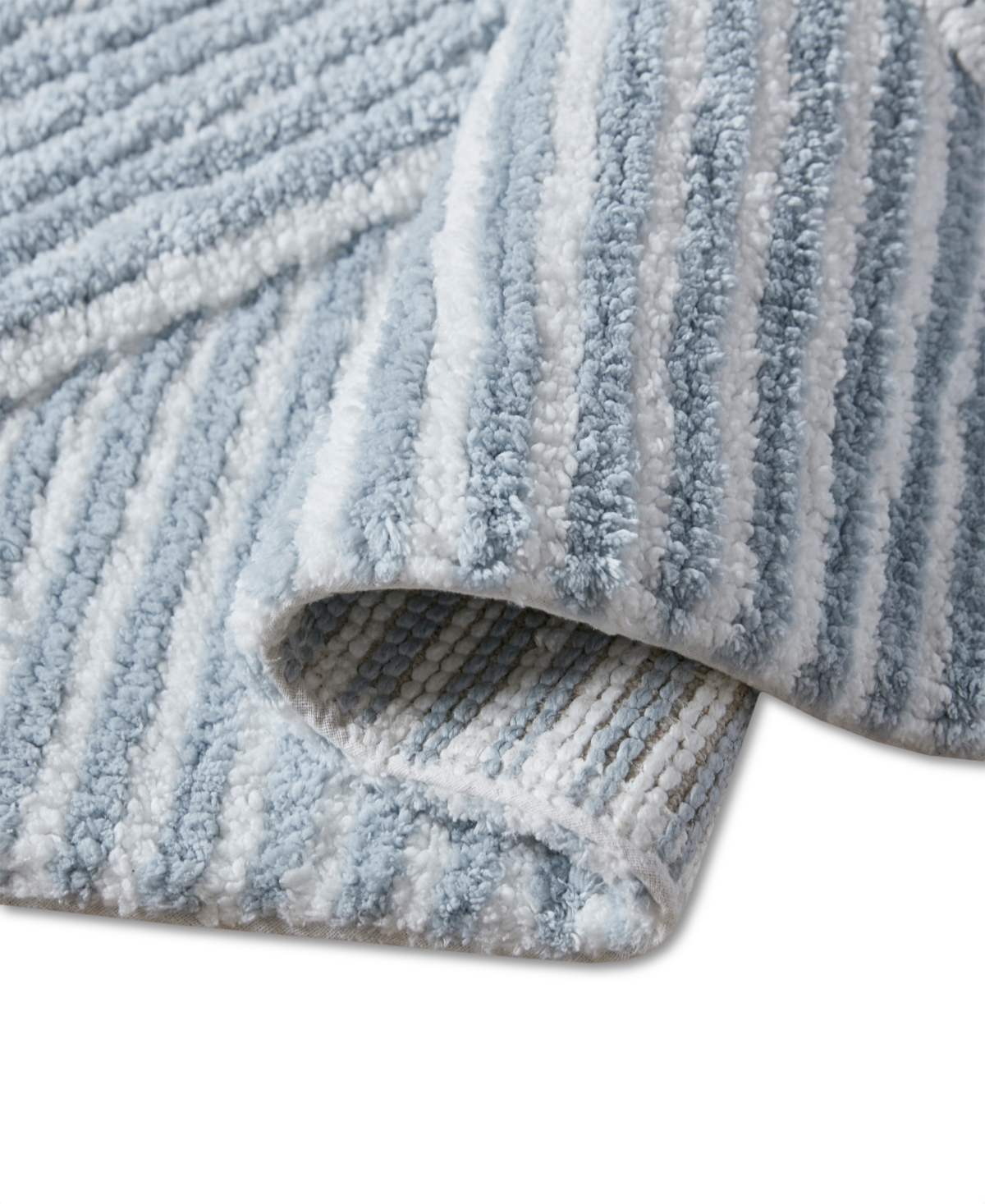 Shop Decor Studio Luna Stripe Skid-resistant Bath Rug, 20" X 30" In Blue