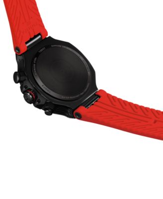 Men's Swiss Chronograph T-Race Red Rubber Strap Watch 45mm