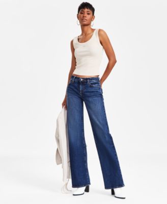 GUESS - Women's Low-Rise Slouchy Wide-Leg Jeans