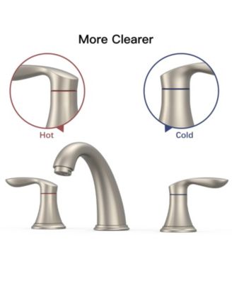 Bathroom Sink Faucet, Faucet for Bathroom Sink, Widespread Brushed Nickel Bathroom Faucet 3 Hole (Brushed Nickel 2 Packs)